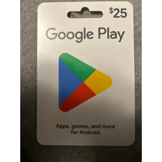 $25.00 USD Google Play