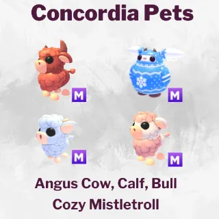 Angus Cow, Calf, Bull, Cozy Mistletr