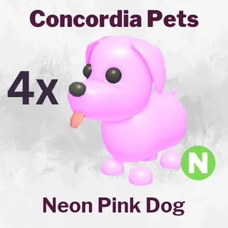 Neon Pink Dog x4