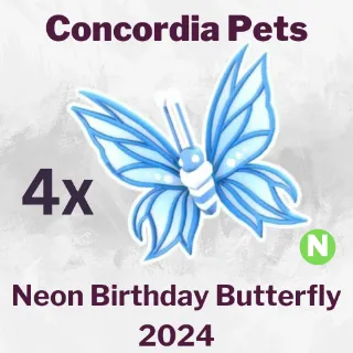 Neon Birthday Butterfly 2024