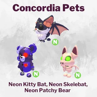 Neon Kitty Bat, Skelebat, Patchy Bea