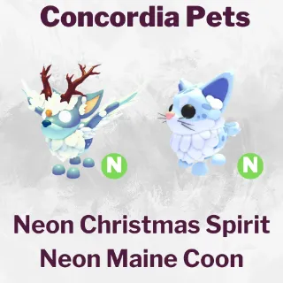 Neon Christmas Spirit, Maine Coon