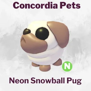 Neon Snowball Pug