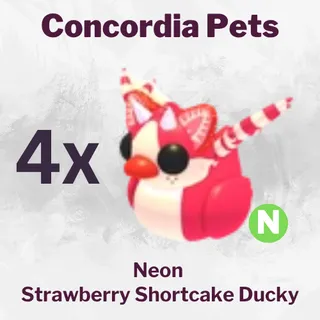 Neon Strawberry Shortcake Ducky 4x