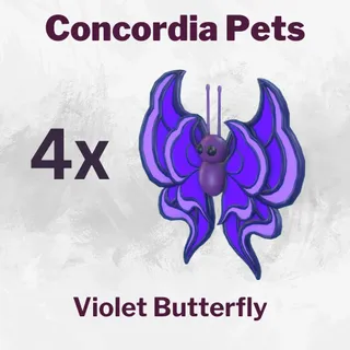 Violet Butterfly x4