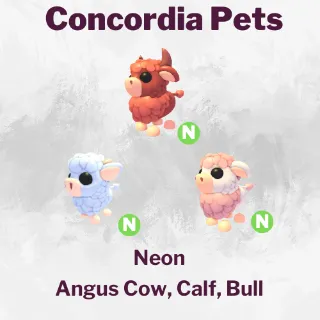 Angus Cow, Calf, Bull Neon