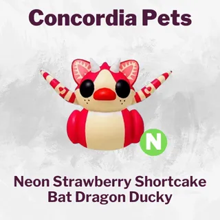 Neon Strawberry Shortcake Ducky