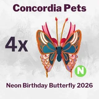 Neon 2026 Birthday Butterfly