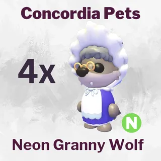 Neon Granny Wolf 4x