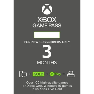 Xbox Game Pass 3 Months (Read description)
