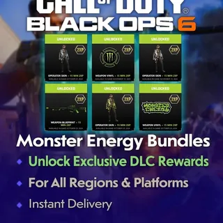 Black Ops 6 - Exclusive Monster Energy Bundle x6 + 2 HOURS DOUBLE XP AND WEAPON XP