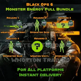 Black Ops 6 - Exclusive Monster Energy Bundle x6 + 2 HOURS DOUBLE XP AND WEAPON XP