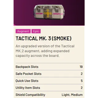 Tactical Mk. 3 (Smoke)*3-New blueprint finished product ARC Raiders
