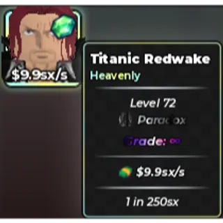 9.9sx/s Titanic Redwake | Anime Dice