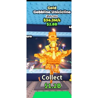 GOBBLINO UNICICLINO GOLD - STEAL A BRAINROT - FAST DELIVERY