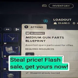 Medium Gun Parts Blueprint