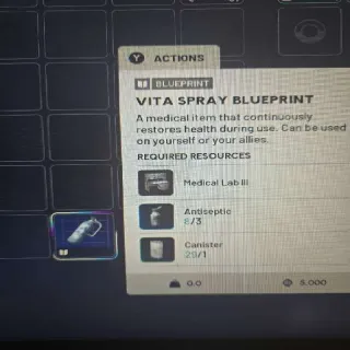 x1 Vita Spray Blueprint