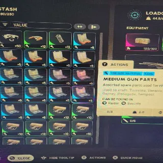 x50 Medium Gun Parts