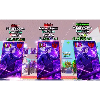 BUNDLE PACK MASKED AGENT 1 UNKNOW AND 2 ADMIN EVOL CARD | ANIME CARD FARM | FAST DELIVERY | CHEAP