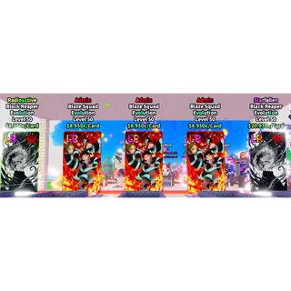 BUNDLE PACK BLACK REAPER 1 SF, 1 RADIOACTIVE AND 3 BLAZE SQUAD ADMIN EVOL CARD | ANIME CARD FARM | FAST DELIVERY | CHEAP