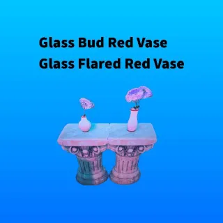 Glass Red Vase Set