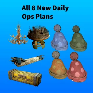 All 8 Daily Ops Plans + Free Nuka Cola 6 Pack Misc Set