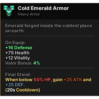 Cold Emerald Armor | Pixel Quest