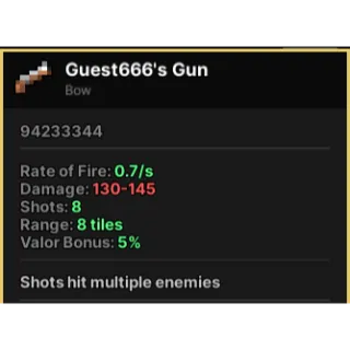 Guest gun | Pixel quest Roblox