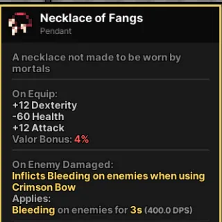 Necklace of Fangs | Pixel Quest Roblox