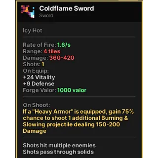 Coldflame sword | Pixel Quest Roblox