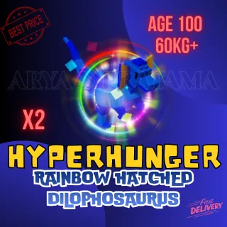 X2 HUGE HYPERHUNGER RAINBOW HATCHED DILOPHOSAURUS