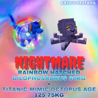 RAINBOW HATCHED DILOPHOSAURUS + TITANIC MIMIC OCTOPUS 