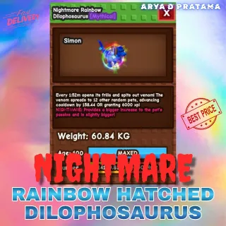 RAINBOW HATCHED DILOPHOSAURUS