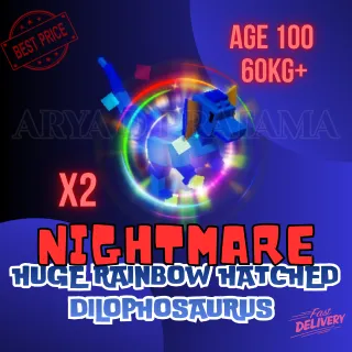 X2 HUGE RAINBOW HATCHED DILOPHOSAURUS 60KG+