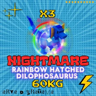 X3 RAINBOW HATCHED DILOPHOSAURUS 60KG+