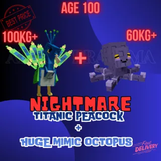 TITANIC PEACOCK 100KG + HUGE MIMIC OCTOPUS 