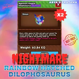 X2 RAINBOW HATCHED DILOPHOSAURUS 