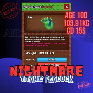 NIGHTMARE TITANIC PEACOCK 103.91KG