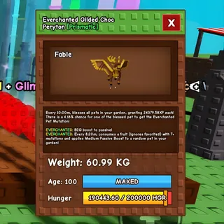 Huge Everchanted Gilded Choc Peryton