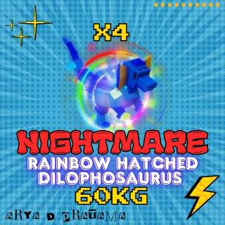 x4 RAINBOW HATCHED DILOPHOSAURUS 60KG+