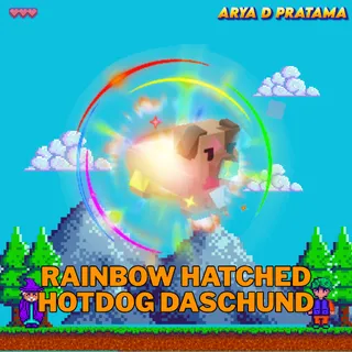 Rainbow Hatched Hotdog Daschund