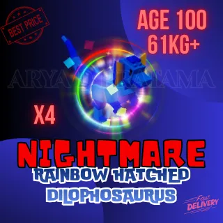 X4 RAINBOW HATCHED DILOPHOSAURUS 61K