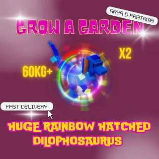 X2 HUGE RAINBOW HATCHED DILOPHOSAURUS 60KG+ 