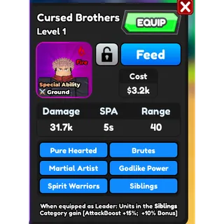 Cursed Brothers (Yuji and Todo) | All Star Tower Defense (ASTD)