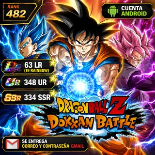 Dragon Ball Z Dokkan Battle Account – Android (63 LR / 19 Rainbow) (Rank 482) (Gmail Included)
