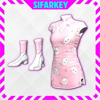 PUBG | Kitty Cat Attack SET Dress+Boots