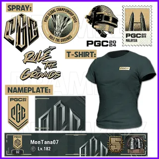 PGC 2024 BUNDLE (T-shirt, Emblem, Nameplate, Spray) 8 items