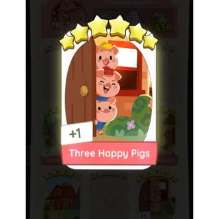Three happy pigs