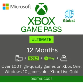 Xbox Game Pass Ultimate 12 Months | XGPU | Region Global |100% Money back guarantee | PC + XBOX + EA PLAY + GOLD