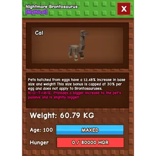 NIGHTMARE BRONTOSAURUS (60.79KG)